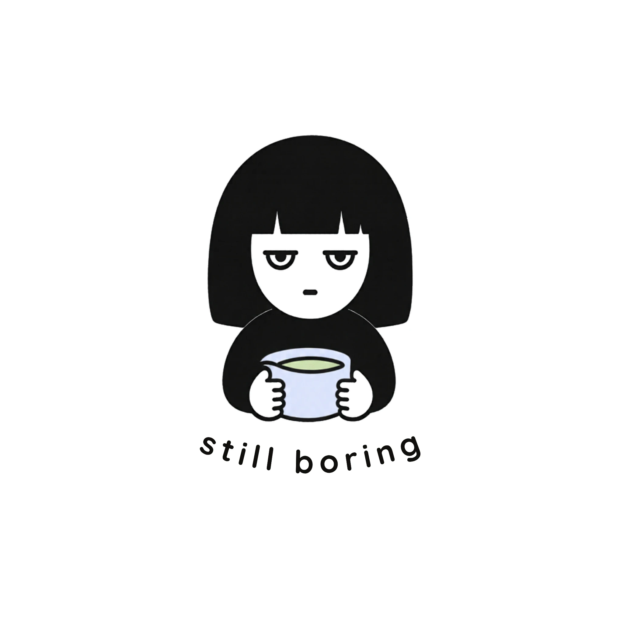 Still Boring front character logo